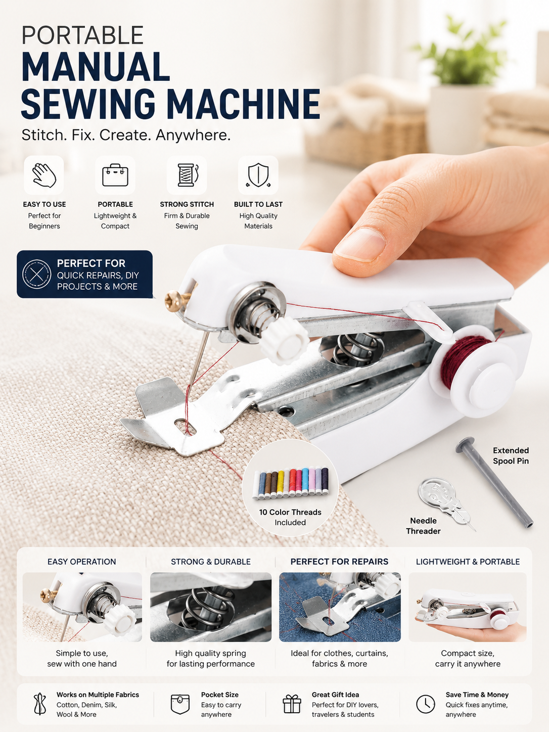 Portable Manual Mini Sewing Machine