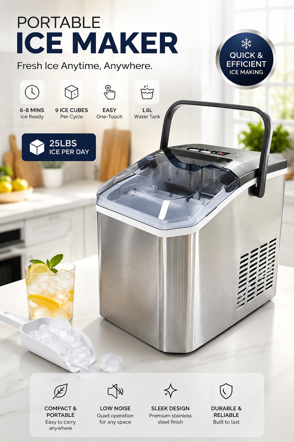 Portable Mini Ice Maker for Home Use