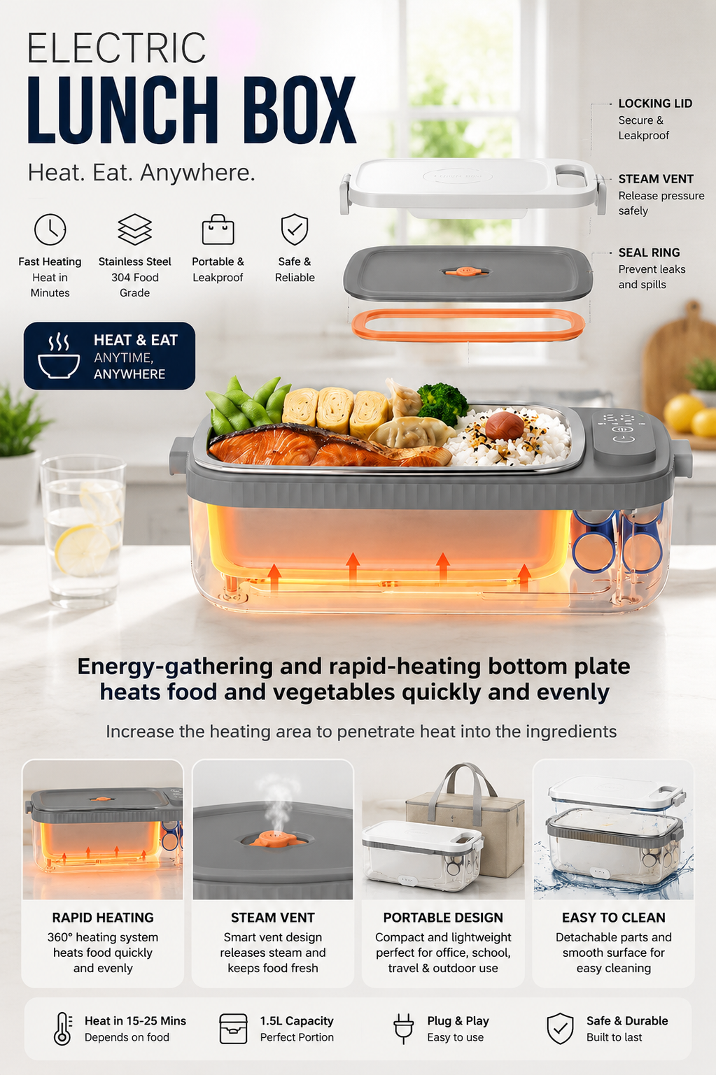 Portable Electric Heating Lunch Box